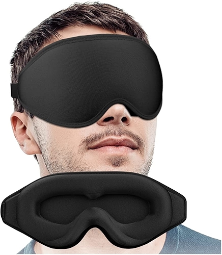 Máscaras de dormir para mulheres e homens, máscara de olho contornada 3D para dormir, 99% de blecaute para extensões de cílios, pressão zero, máscara de dormir confortável para avião viagem noturna com alça ajustável