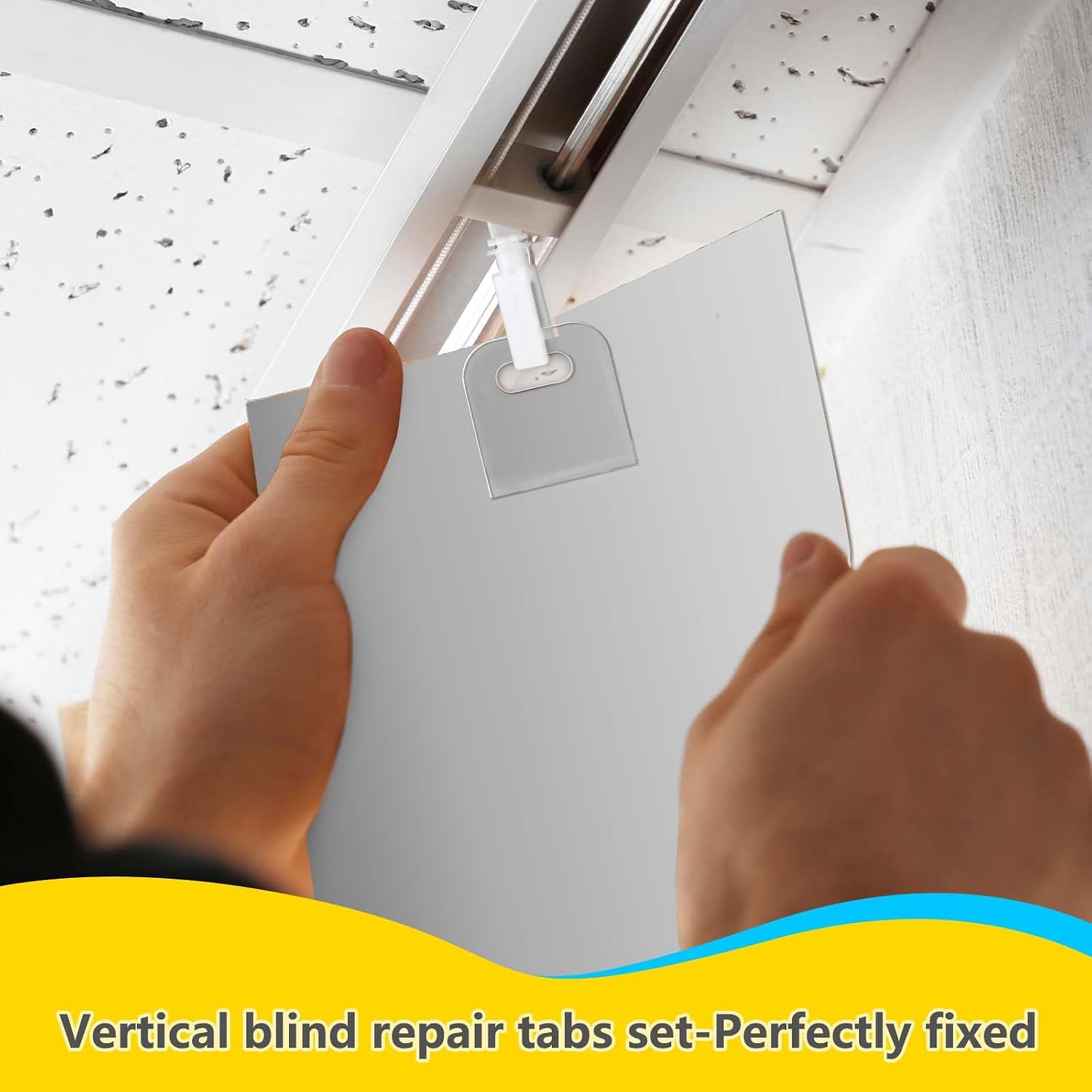 40 Pack Clear Vertical Blind Repair Tabs Sets with Vertical Blinds Replacement Stems and Clear Self-Adhesive Blinds Replacement Fixers, Window Blinds Repair Parts