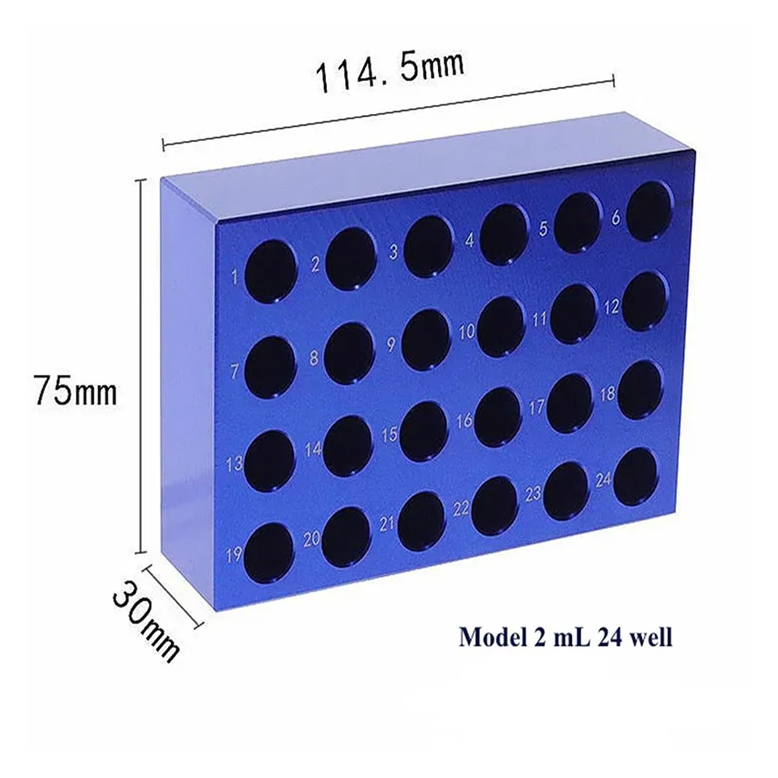 Enfriador PCR con termostato de baja temperatura, caja de hielo de aluminio de 0,2/1,5/2/5/10/15/50 ml(1.5ml 18 well 1PCS)
