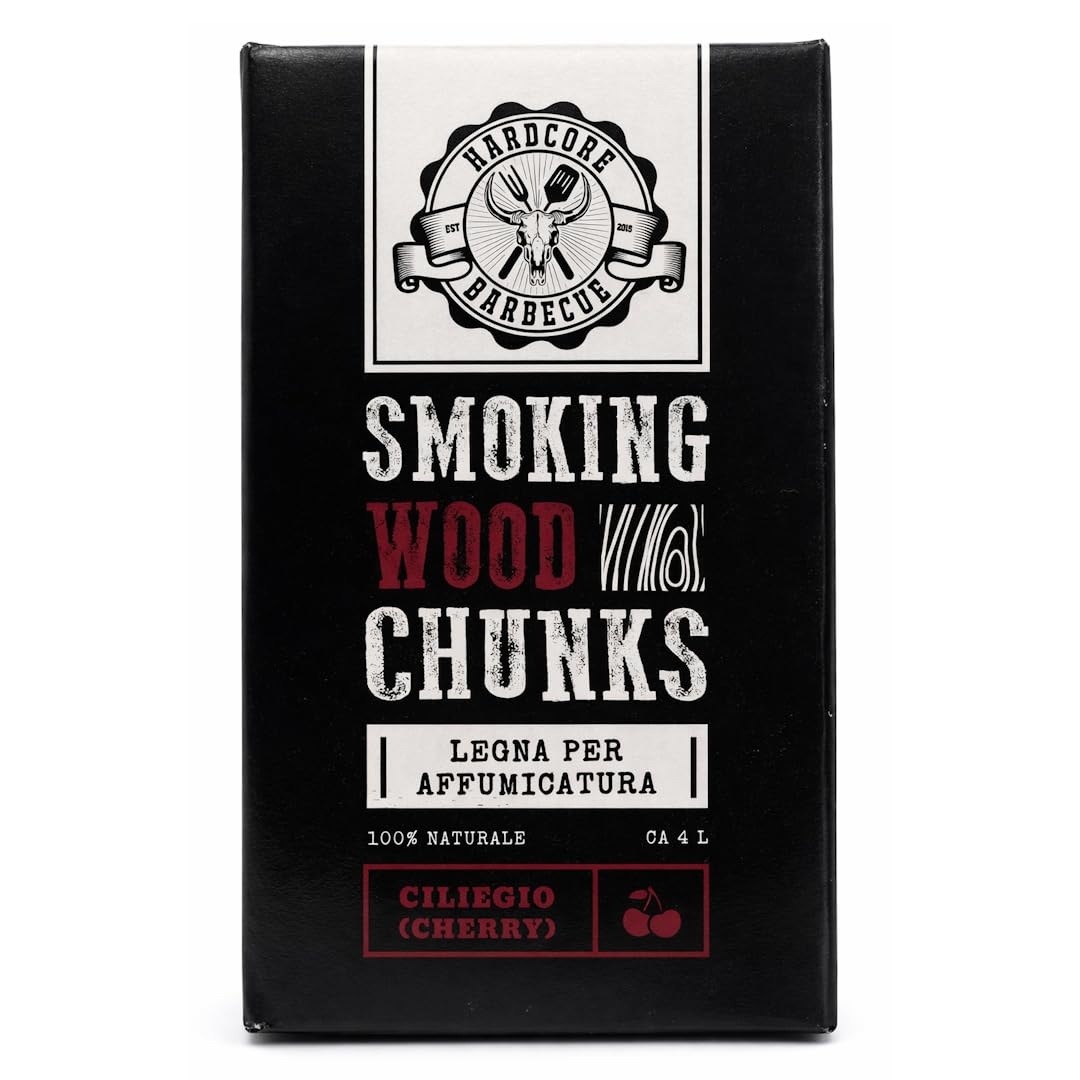 BBQ Chunk CILIEGIO - Cherry - Legna per affumicatura Hardcore Barbecue - Pezzi di Legno per affumicare - Circa 1.5 kg