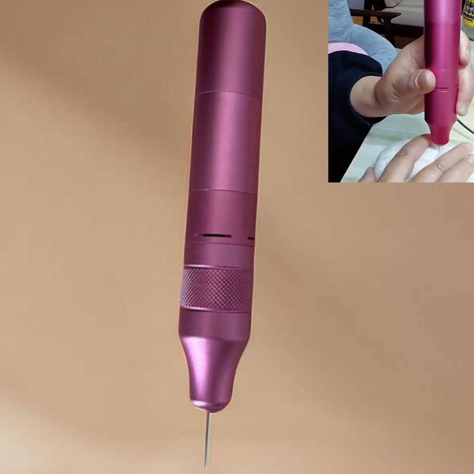 Herramienta De Fieltro De Lana, Kit De Máquina De Aguja De Fieltro Eléctrico, Máquina De Perforación De Fieltro, Aguja Rápida, Detalle para Pintura De Lana De Bricolaje