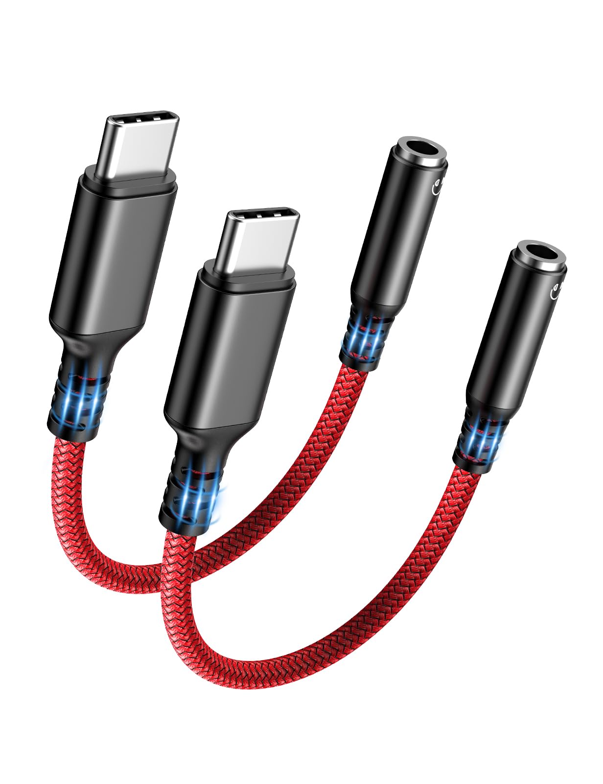 Highwings USB Type C to 3.5mm Female Headphone Jack Adapter, (2-Pack) USB C to Aux Audio Dongle Adapter Compatible with iPhone 16 Pro Max/15 Pro/15,