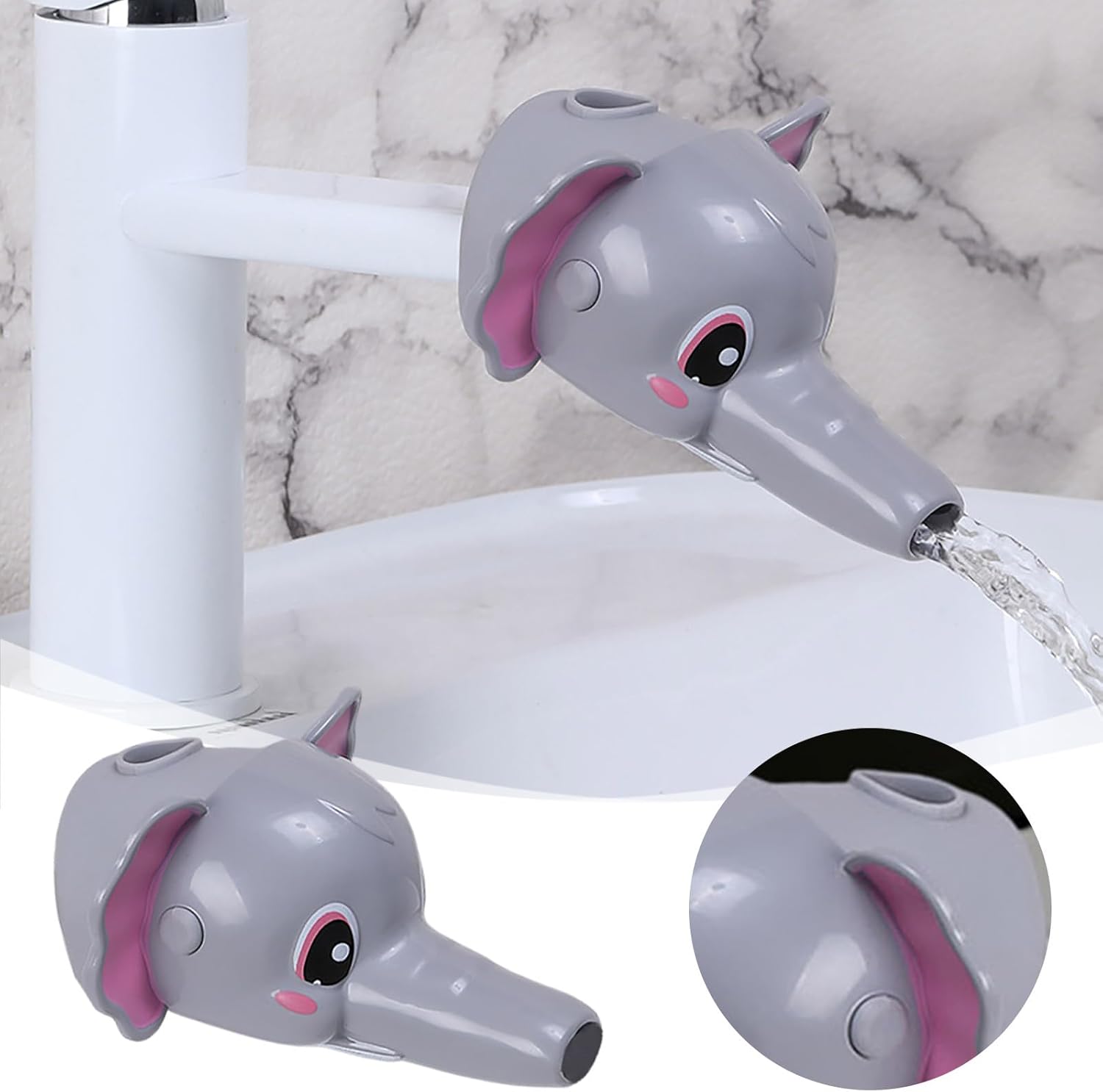 Elephant Shaped Faucet Extension, Faucet Guide Sink Extender Device Water Diverter for Kids Hand Washing, Basin Taps Faucet Extender for Toddlers Boys and Girls (1pc)