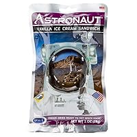 Vista 1 de Astronaut Foods - Sandwich de helado congelado, postre espacial de la NASA, vainilla, 1 unidad