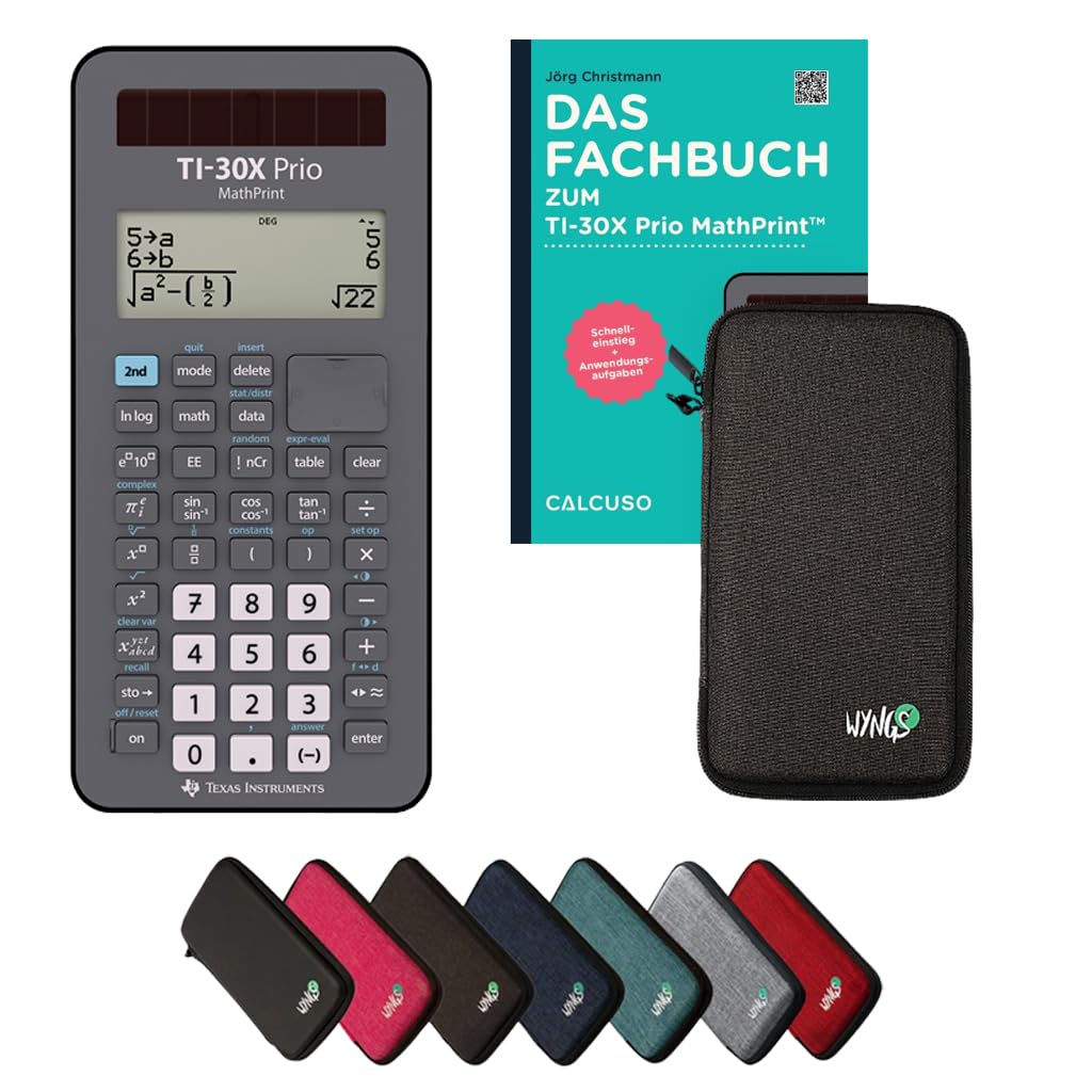 CALCUSO Paquete Estándar Gris Oscuro con Calculadora TI-30X Prio MathPrint (Alemán)