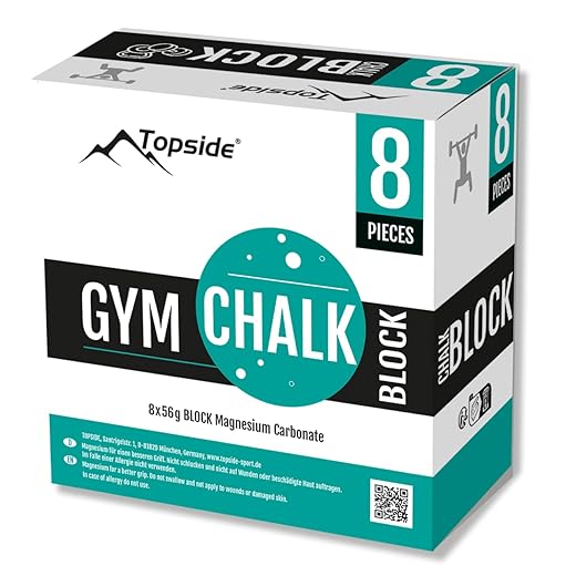 TOPSIDE - 4ou8XChalk Block - Pure Magnesium Carbonate for Sport: Climbing, Bodybuilding, Crossfit, Calisthenics - for More Grip