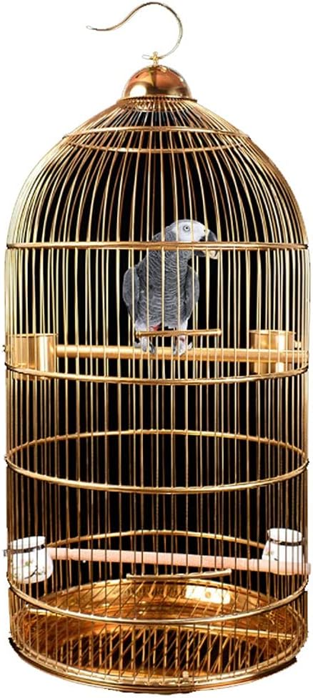 Jaula Decorativa Jaula de pájaros de acero inoxidable grande de lujo de estilo europeo Jaula de pájaros de jaula redonda for pájaros for medianos y grandes pájaros o decoración del hotel Jaula para pe
