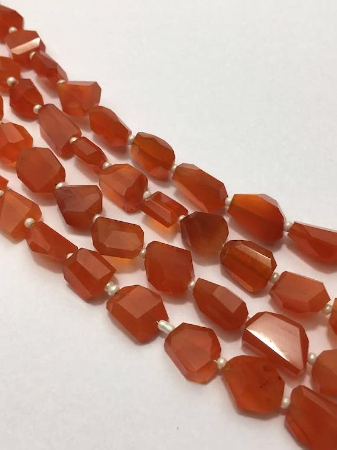 Carnelian facetté en perles de 7-10mm pour création de bijoux orange fait main
