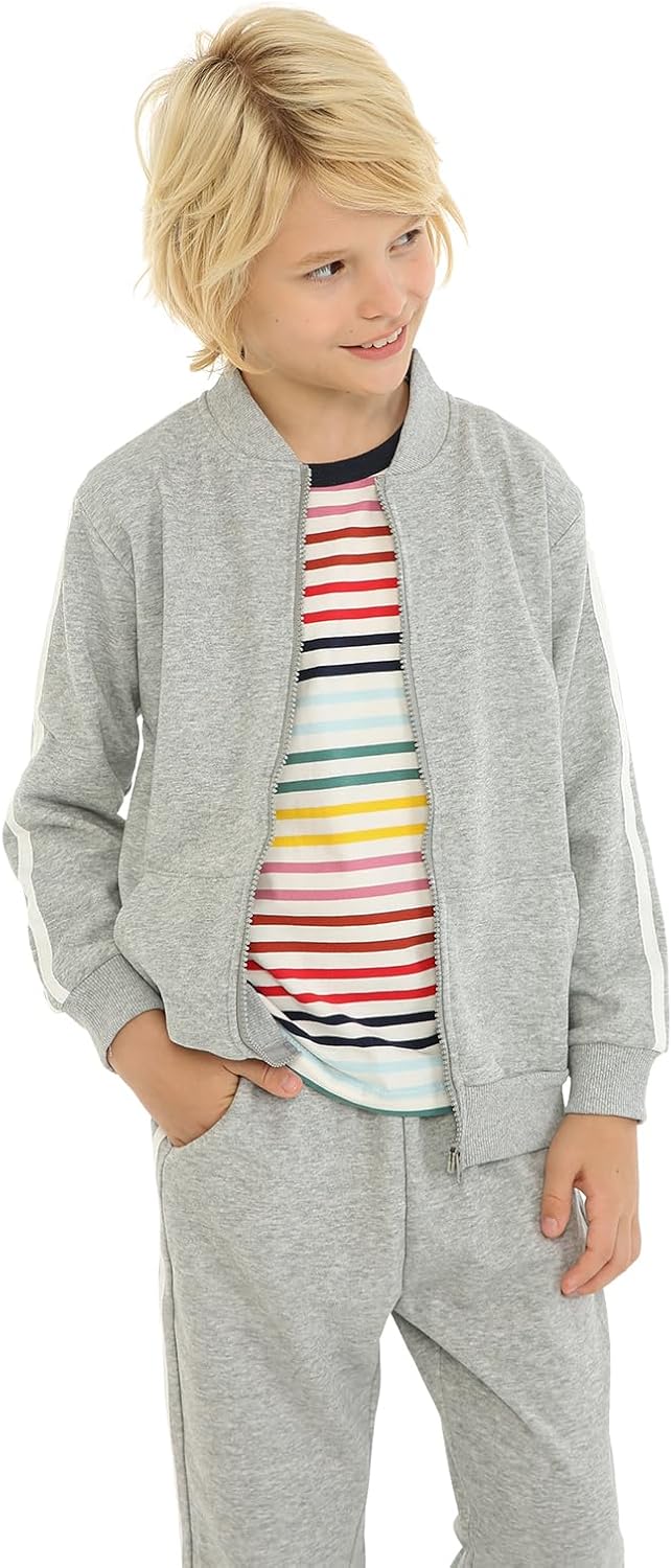 LittleSpring Little Boys Tracksuit Zip Up Athletic Hoodie and Jogger Pants 2-Piece Set - Image 5