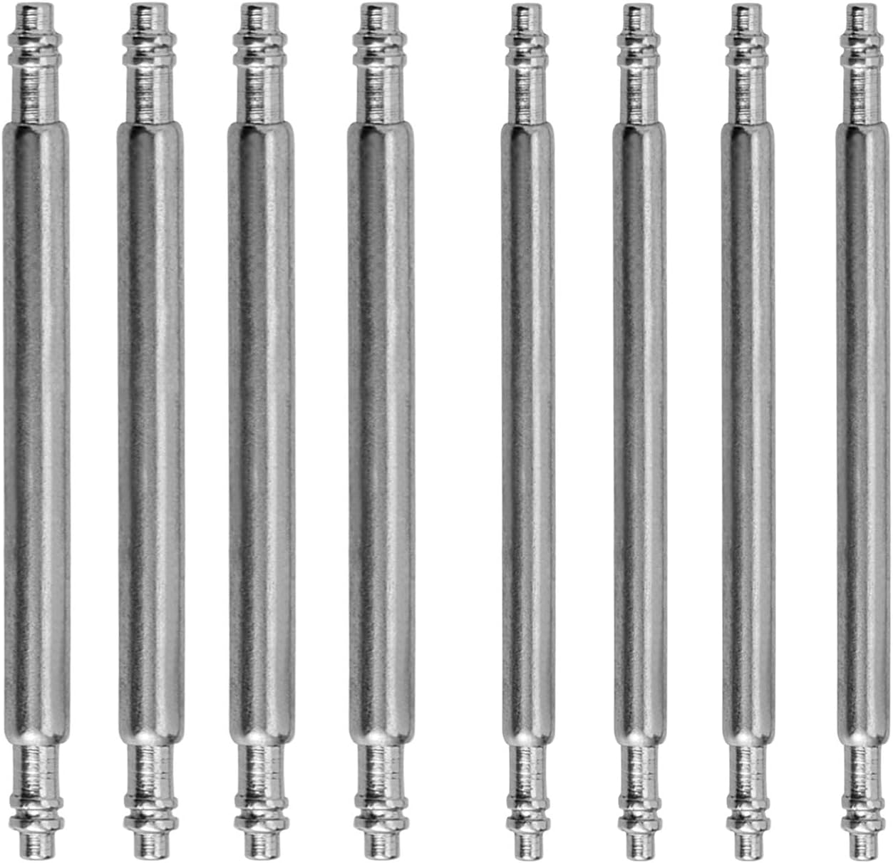 WOCCI 8 Pack Spring Bars for Watch Bands, Stainless Steel Watch Pins, 4 Pieces Each 1.5mm and 1.8mm Diameters
