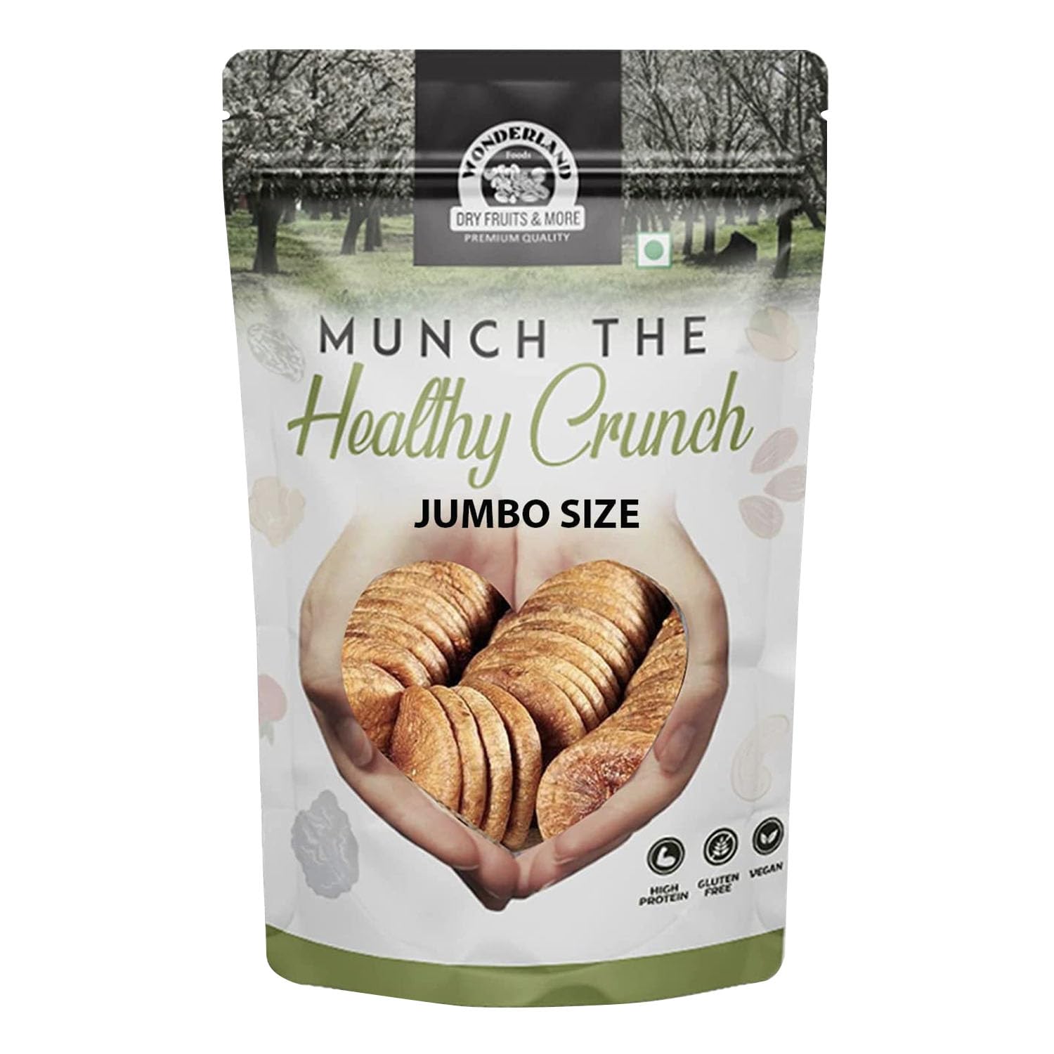 Wonderland Foods 500g Afghani Anjeer Pouch Dry Fruits | Dried Afghani Anjir Figs Rich in Iron, Fibre & Vitamins | Healthy Snack Low in Calories and Fat Free | Non-GMO Dry Afghani Anjir Figs