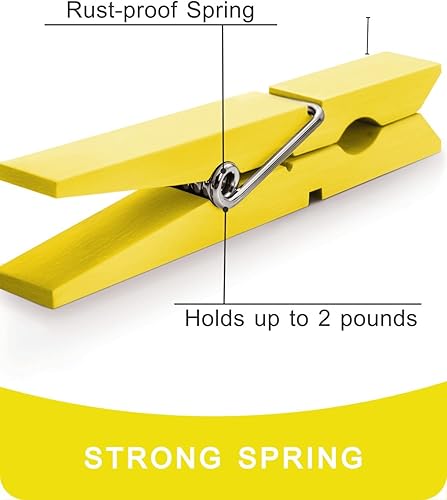 Vista 89 de Alfileres de ropa de madera para manualidades, pinzas de cierre de agarre fuerte, clips de ropa de madera de abedul, pinzas de ropa para colgar