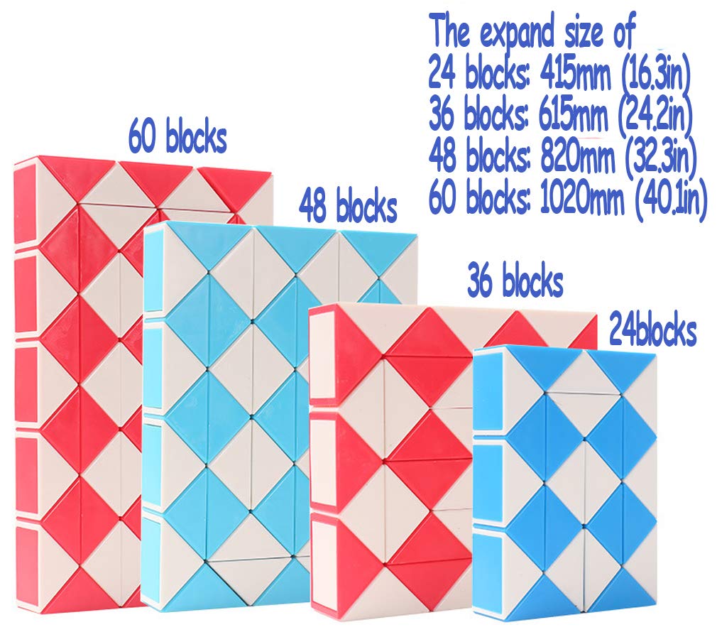 Oostifun Puzzle 3D Serpente Magico 36 Segmenti – Gioco Rompicapo IQ Per Bambini E Adulti, Rosa