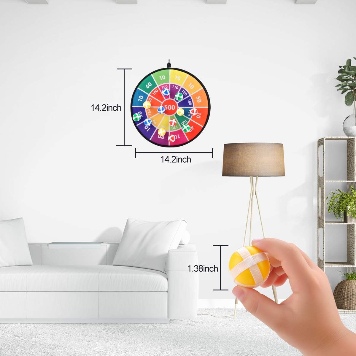 Kids Fabric Board Game, Safe Dart Board Game Set for Child, 12 Hook and Loop Sticky Balls, Family Fun Best Toy Gift for Boys and Girls, Indoor or Outdoor Classic Games for Birthday Part, Christmas