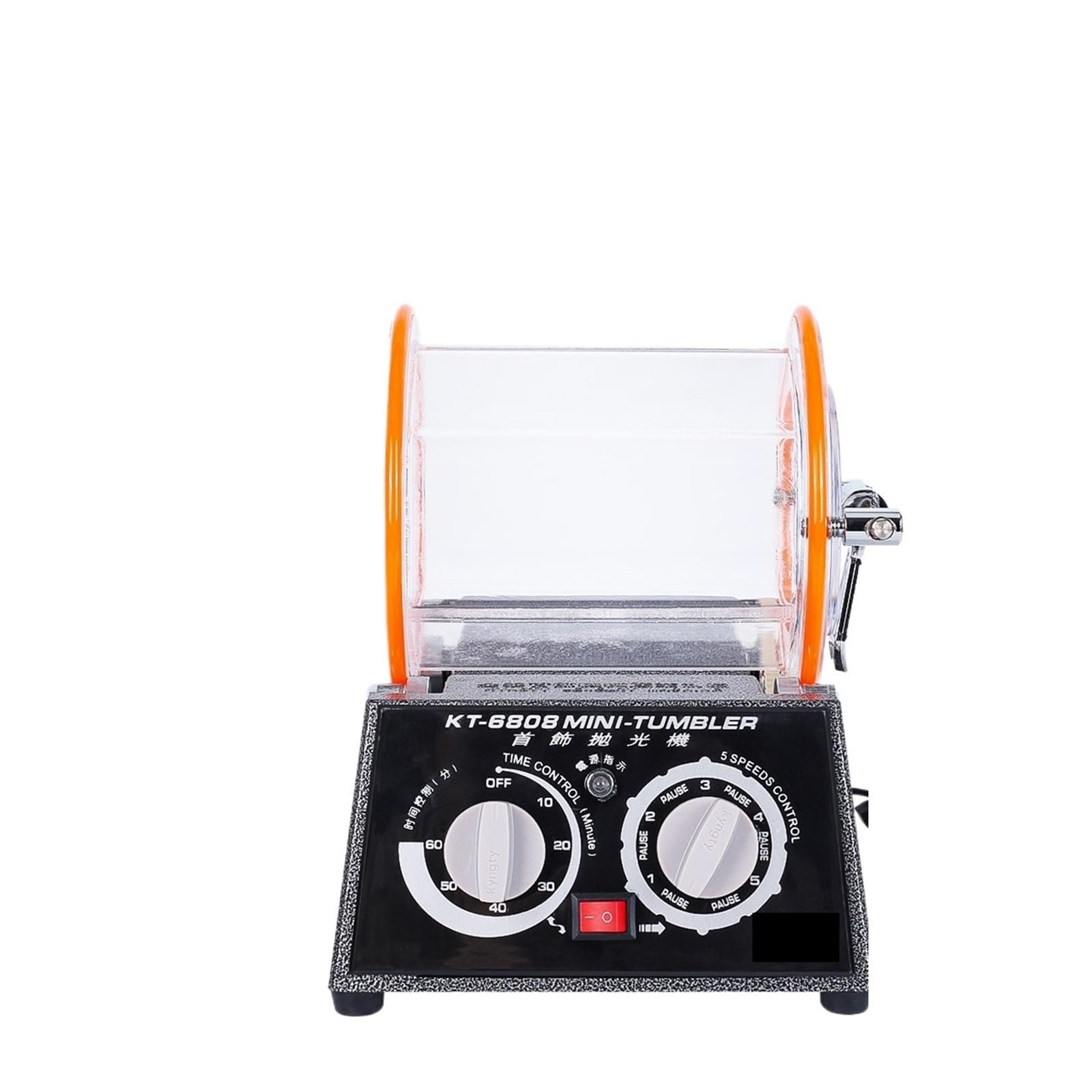 JVDDI Jewelry Rotary Tumbler Polisher With Timer 5-Speed Control Jewelry Cleaning Polishing Machine Tool