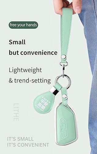 Miniatura 6 de SANRILY Para vw Golf 8 Key Case Cover Metal Cuero Smart Key Shell, Azul