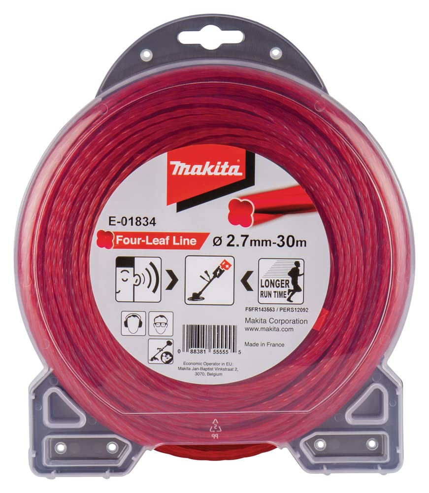 Makita Four-Leaf E-01834 Mower Line 2.7 mm x 30 m, Red