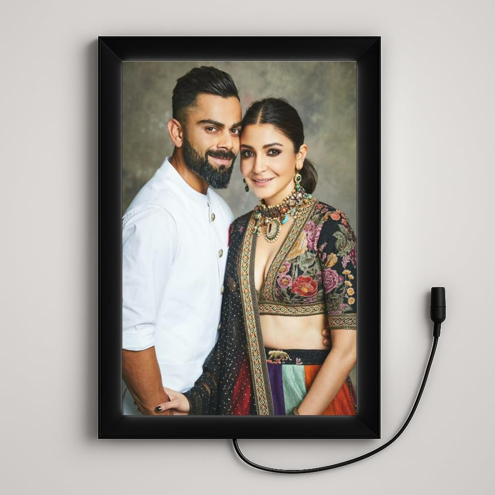 Image of Personalized 12x18 Inch LED Photo Frame with 12V DC Adapter - Wall Mountable Light Box with Custom Picture - Ideal for Gifts, Home Decor & Events