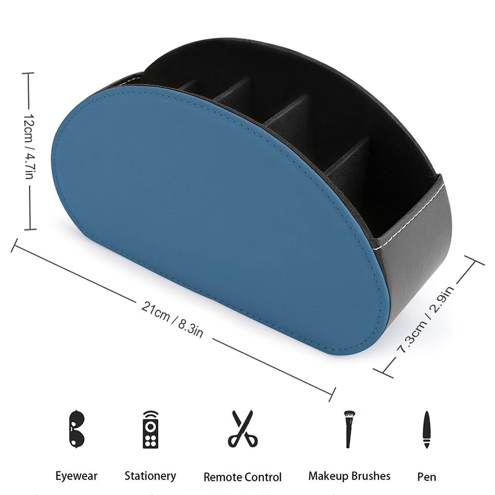 Tv Remote Control Holders Organizer Box With 5 Compartment PU Leather Multi Functional Office Organization And Storage Caddy Store Tv Remote Holdersbrushpencilglasses And Media Player