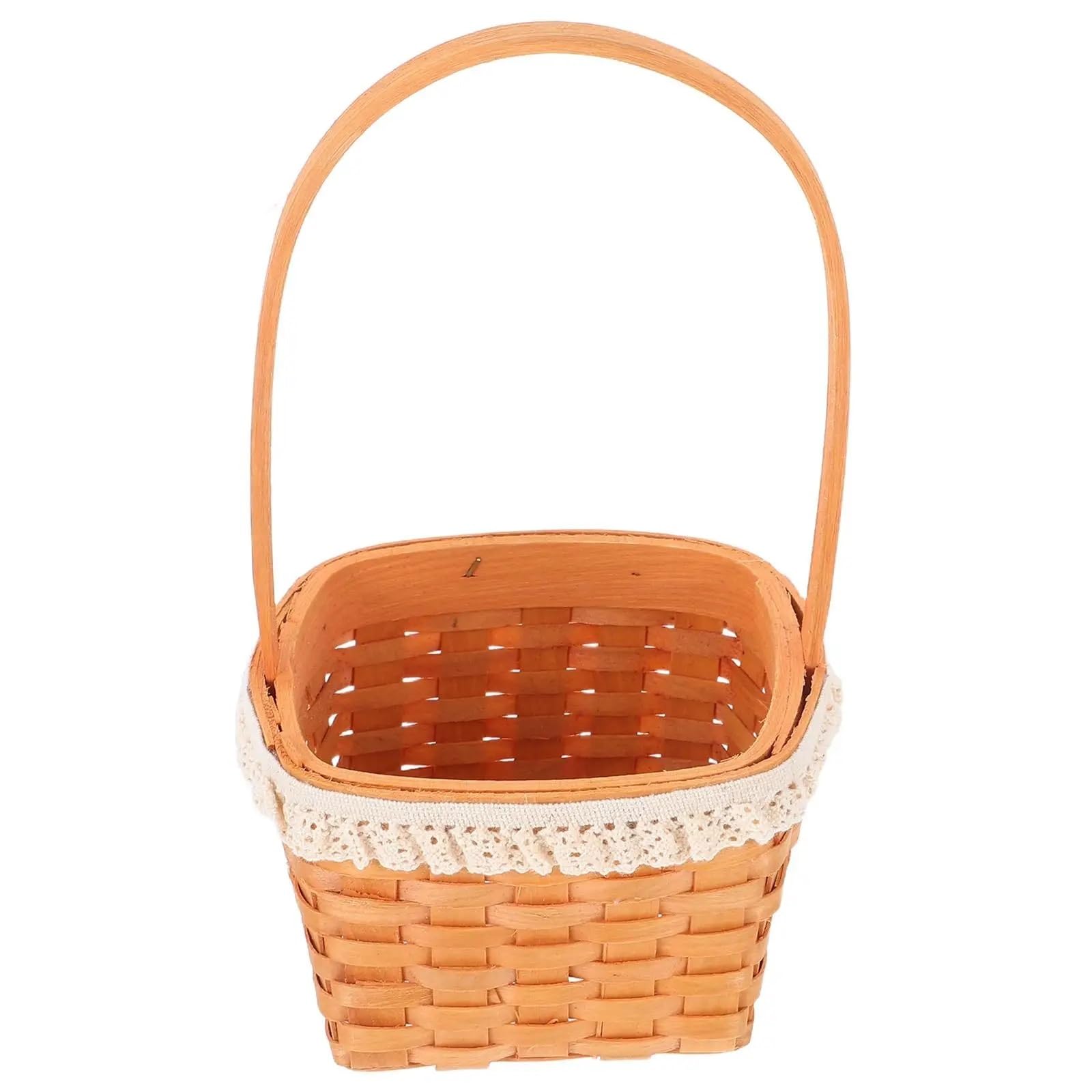 Yonmledo One Color Chicken Egg Holder Mini Handmade Woven Baskets Small Wooden Basket For Candies Snacks Eggs Fruit Storage