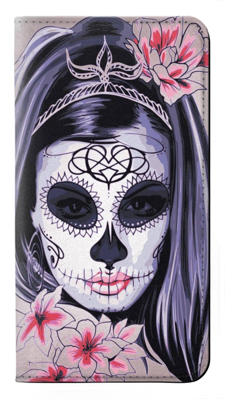Étui Gothic Sugar Skull pour Samsung Galaxy A37 Housse Cuir Clapet