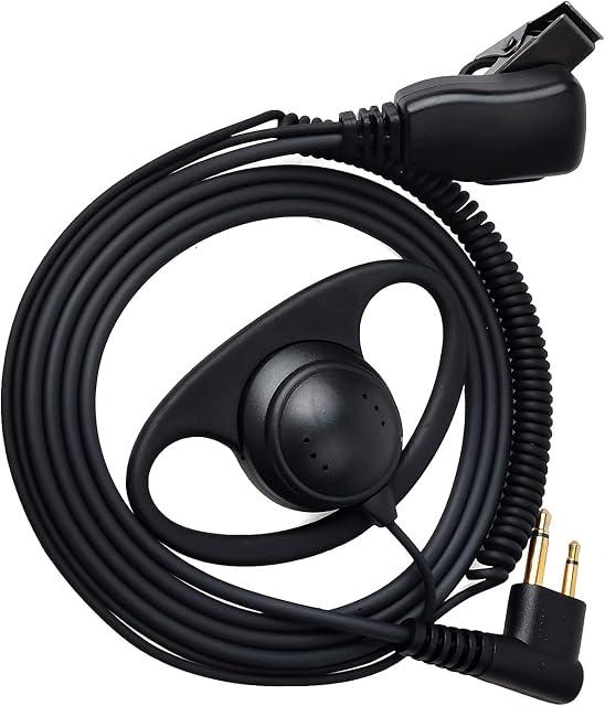 HYS Walkie Talkie Earpiece Compatible for Motorola CP040 CP140 GP300 CLS1110 D Shape Headset with Mic PTT Button