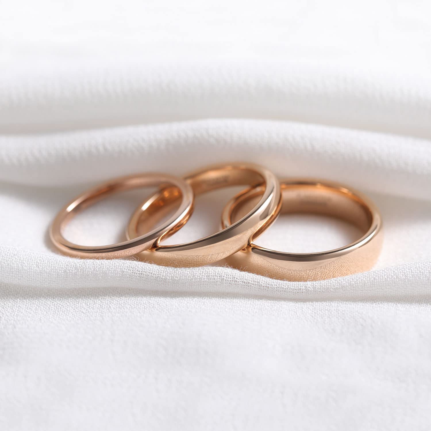 Zakk Anelli da donna e uomo in tungsteno Oro Rose lucido anelli di fidanzamento fedi nuziali 2mm 4mm 6mm