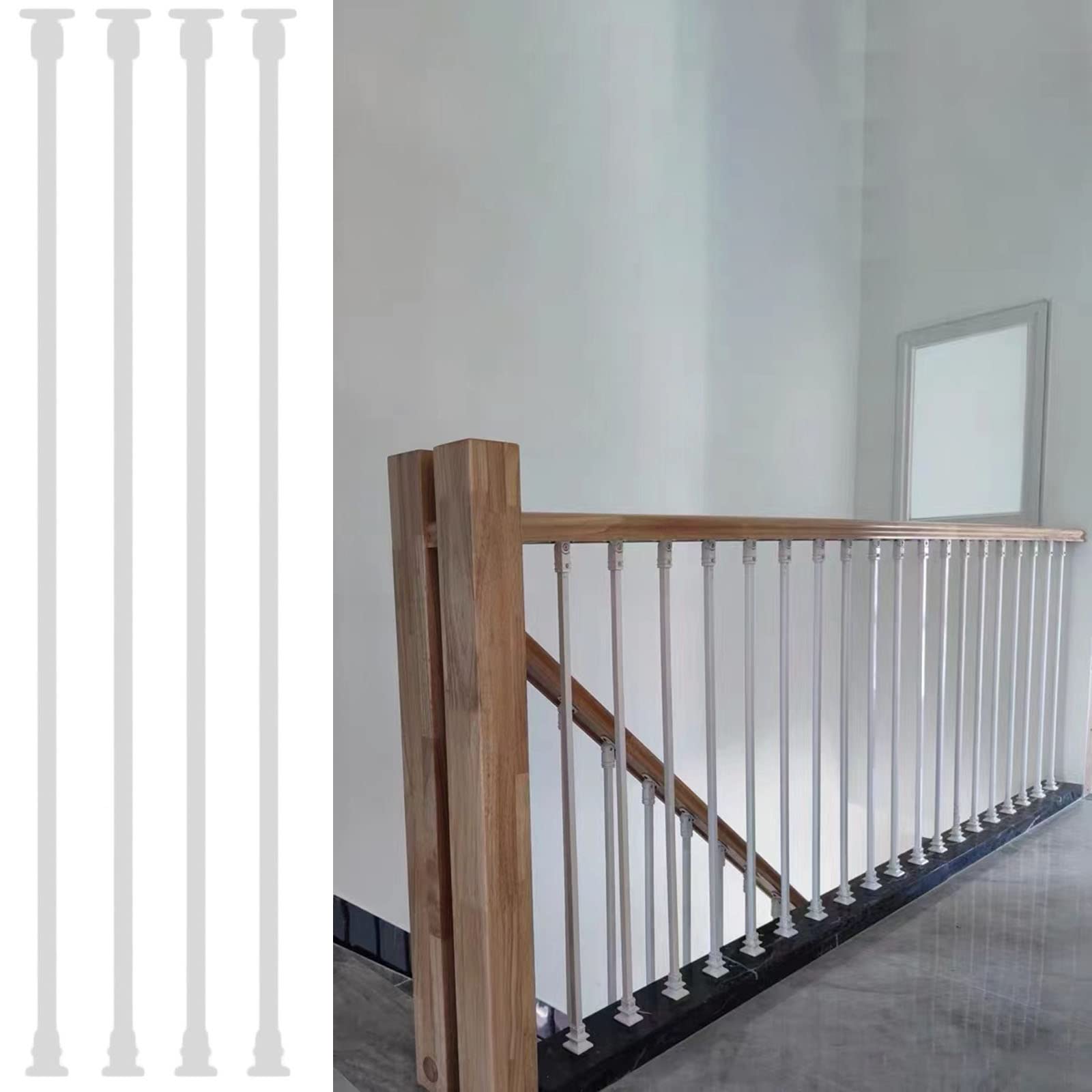 Gyeqxkt 4 Pack Wrought Iron Balusters Stair Spindles For Lofts, Decks, And Balcony Railings