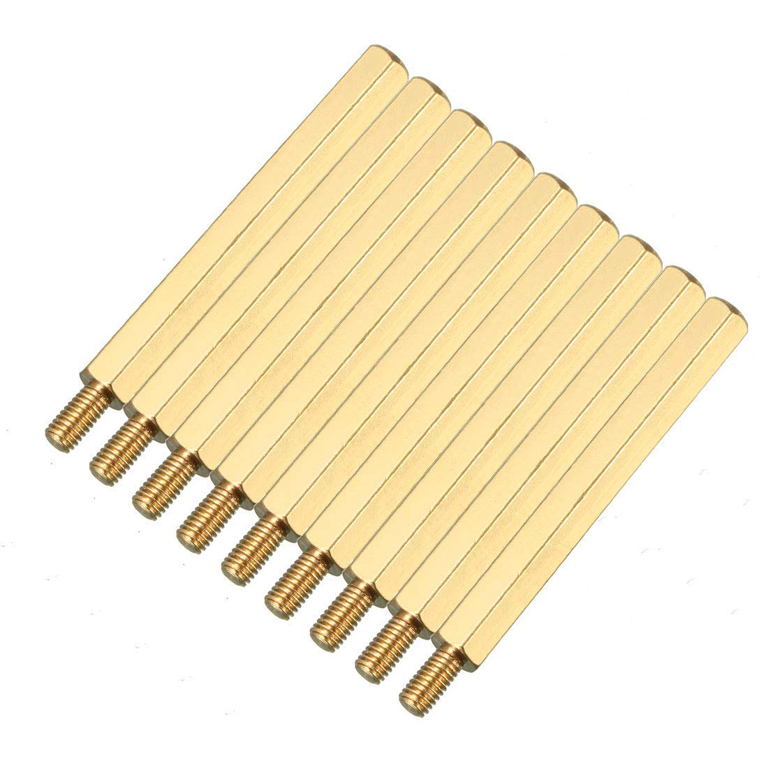 9pcs M3 40+6mm Female Male Thread Brass Hex Standoff Spacer Screws PCB Pillar