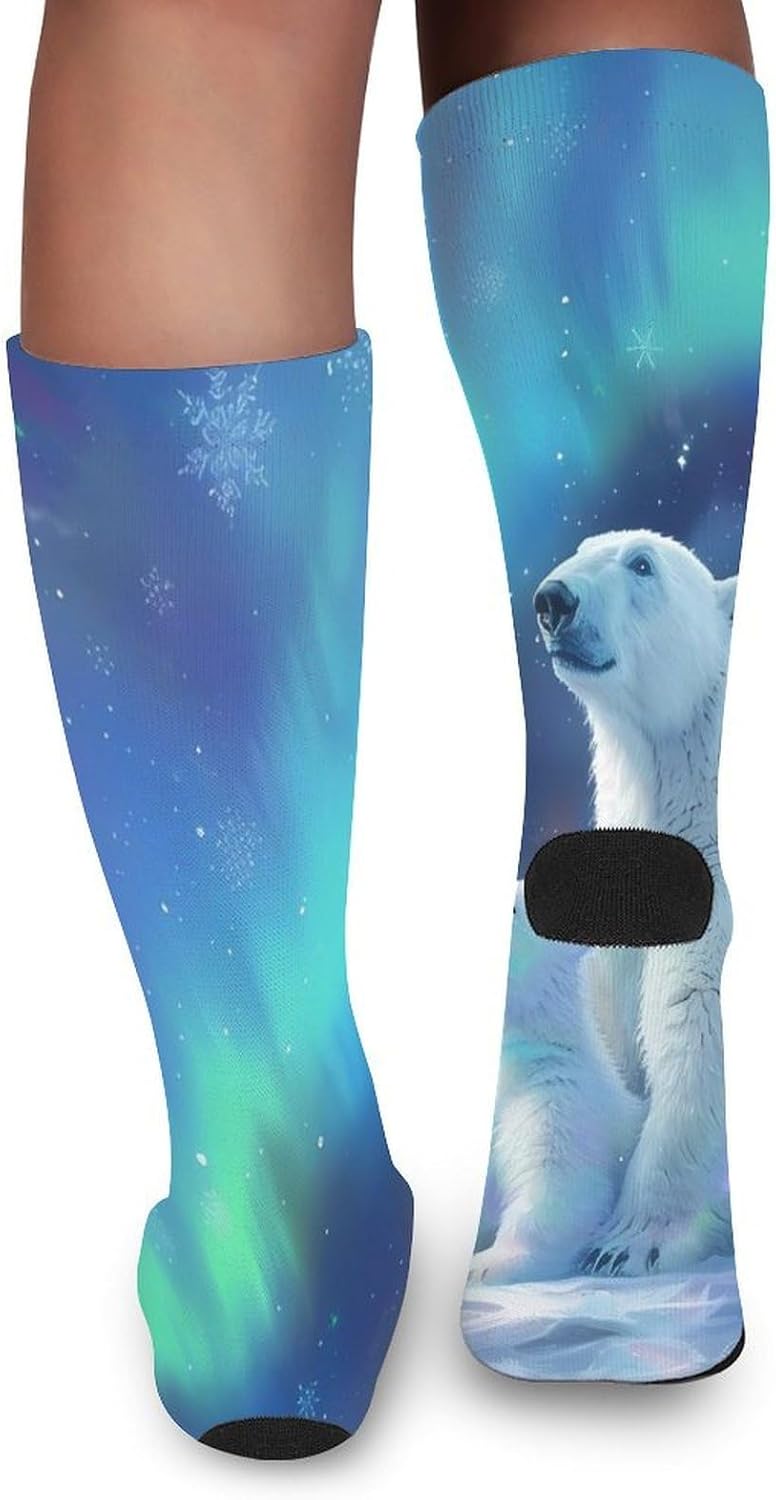 Polars-Bears-Animal Knee High Socks Athletic Long Stockings Sport Casual Crew Tube Sock Boot