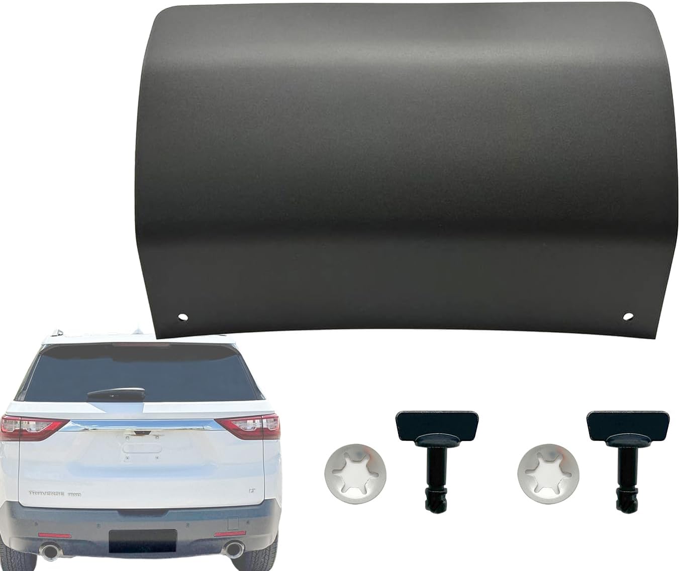 KAP Replacement for Trailer Hitch Cover 2018 2019 2020 2021 2022 2023 Traverse L LS RS LT Cloth LT Leather LT True North Model 23288783 GM1129136 11612235 11612237 With Clips Retainers