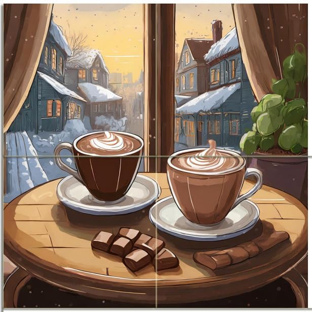 Tile Mural Still Life Two Coffee Cups Kitchen Wall Art Backsplash Marble Ceramic - Picture 13 of 30