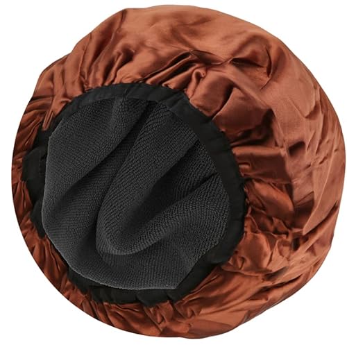 Trendysupply Extra Large Shower Cap, Triple Layer Terry Lined Waterproof Bath Cap, Reusable For Women, Girls, Braids, Long Hair (Coffee) #TOP11