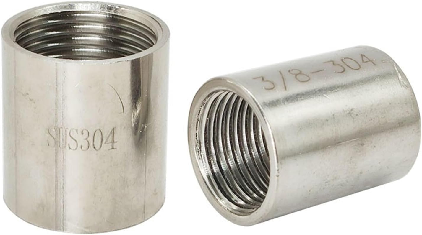 304 Stainless Steel 1/8 1/4 1/2 3/8 3/4 1 1-1/4 1-1/2 Inch Female Threaded Pipe Fittings 5Pcs(1/4")