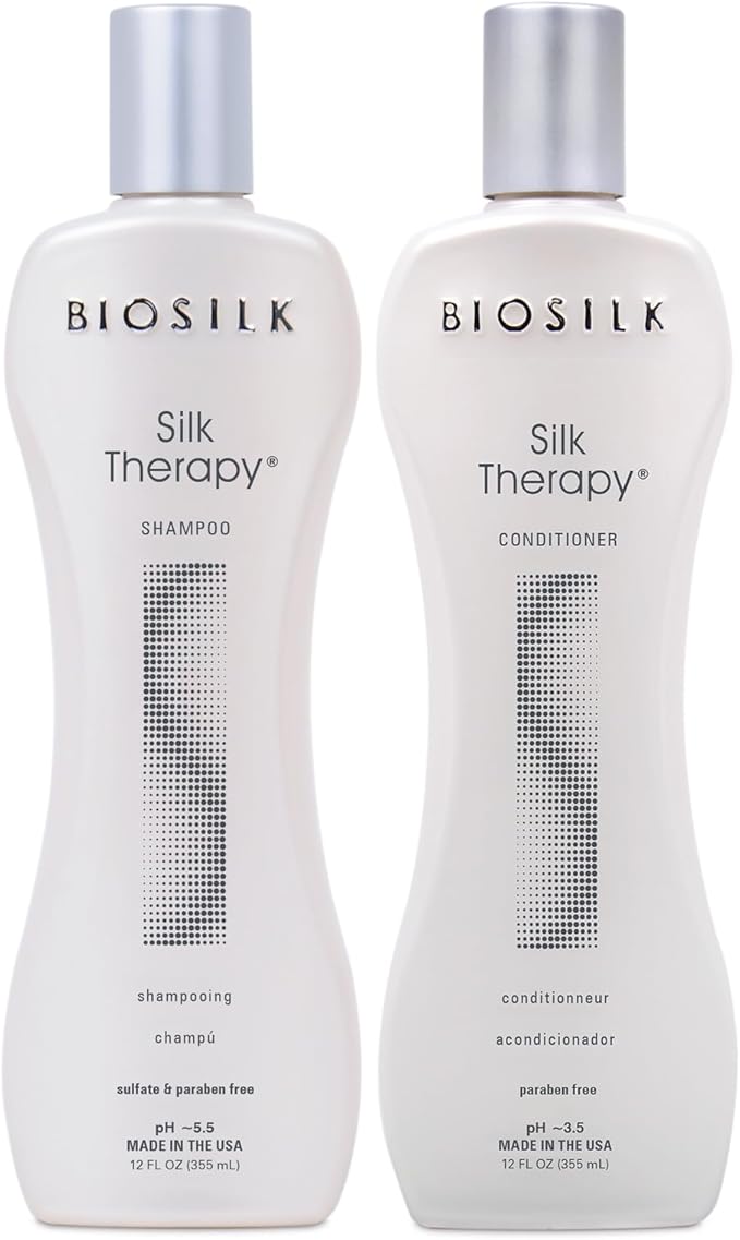 BIOSILK Silk Therapy Duo Set Shampoo and Conditioner 12 Fl Oz Pack of 2