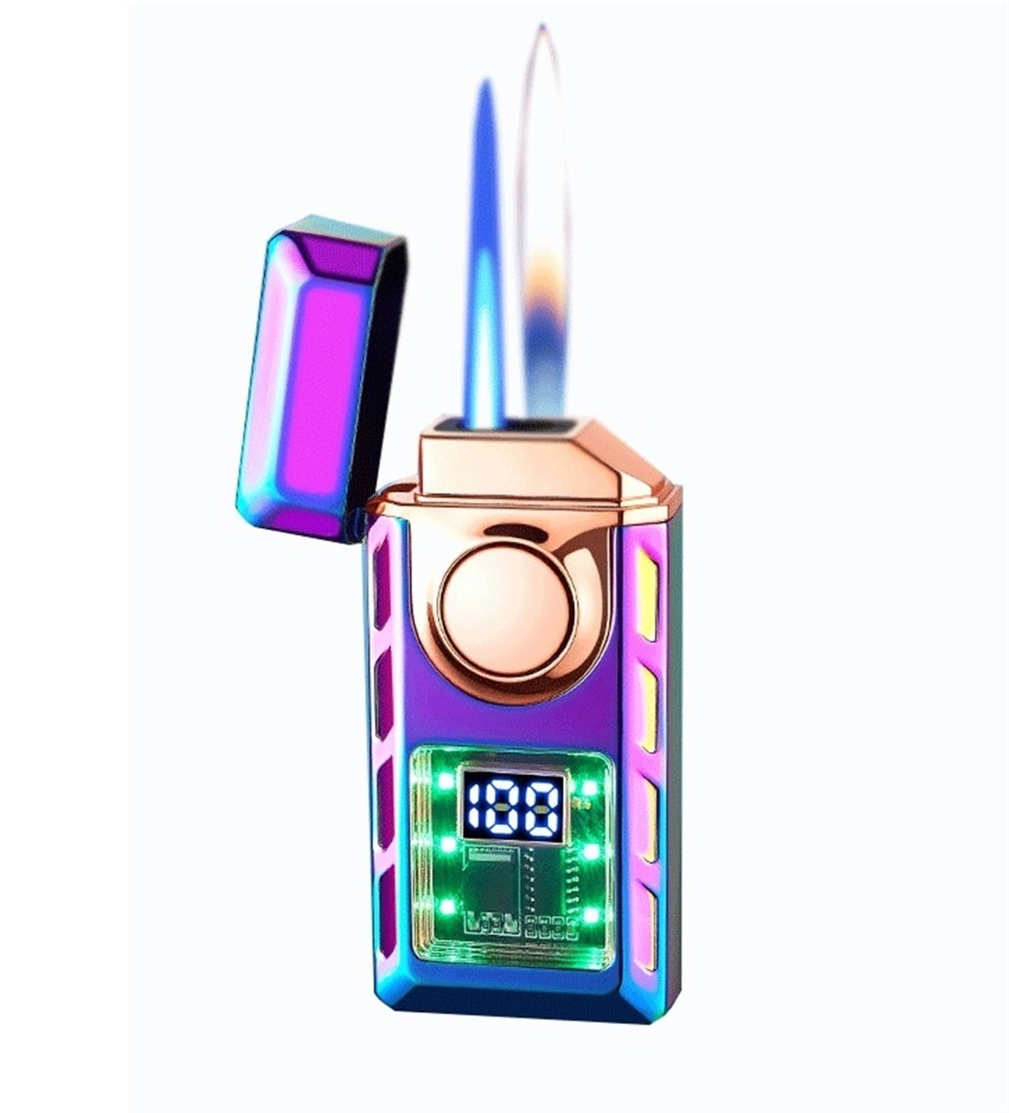 Amazon.co.jp: デュアルフレームスマート誘導音声起動ライター、防風直