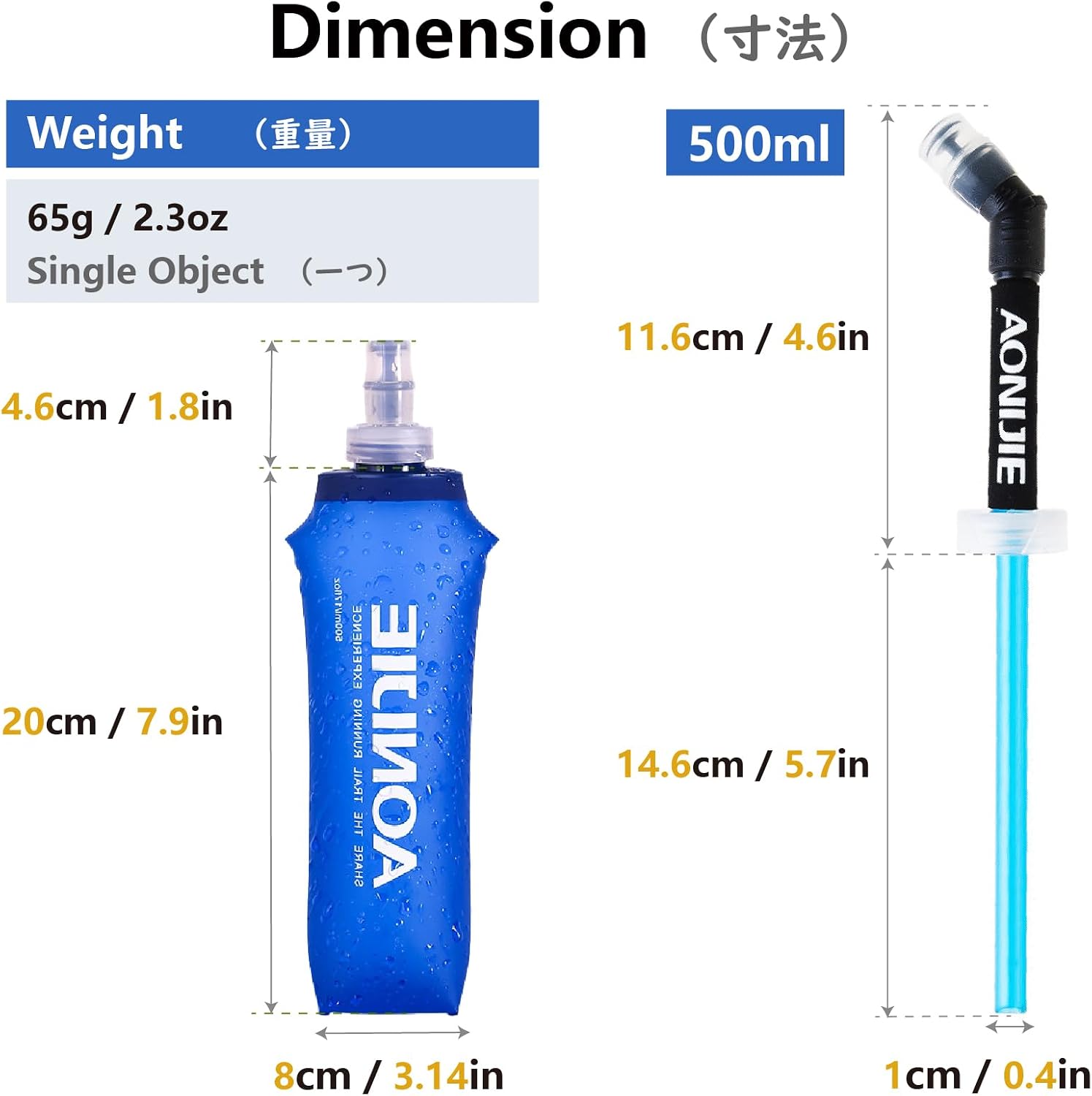 JEELAD Soft Folding Water Bottles TPU Collapsible Flask Hydration Pack Ideal for Running Hiking Cycling Outdoor