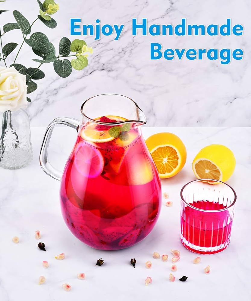 ガラスピッチャー Amazon.co.jp: veecom ガラスピッチャー 80オンス 蓋付き水