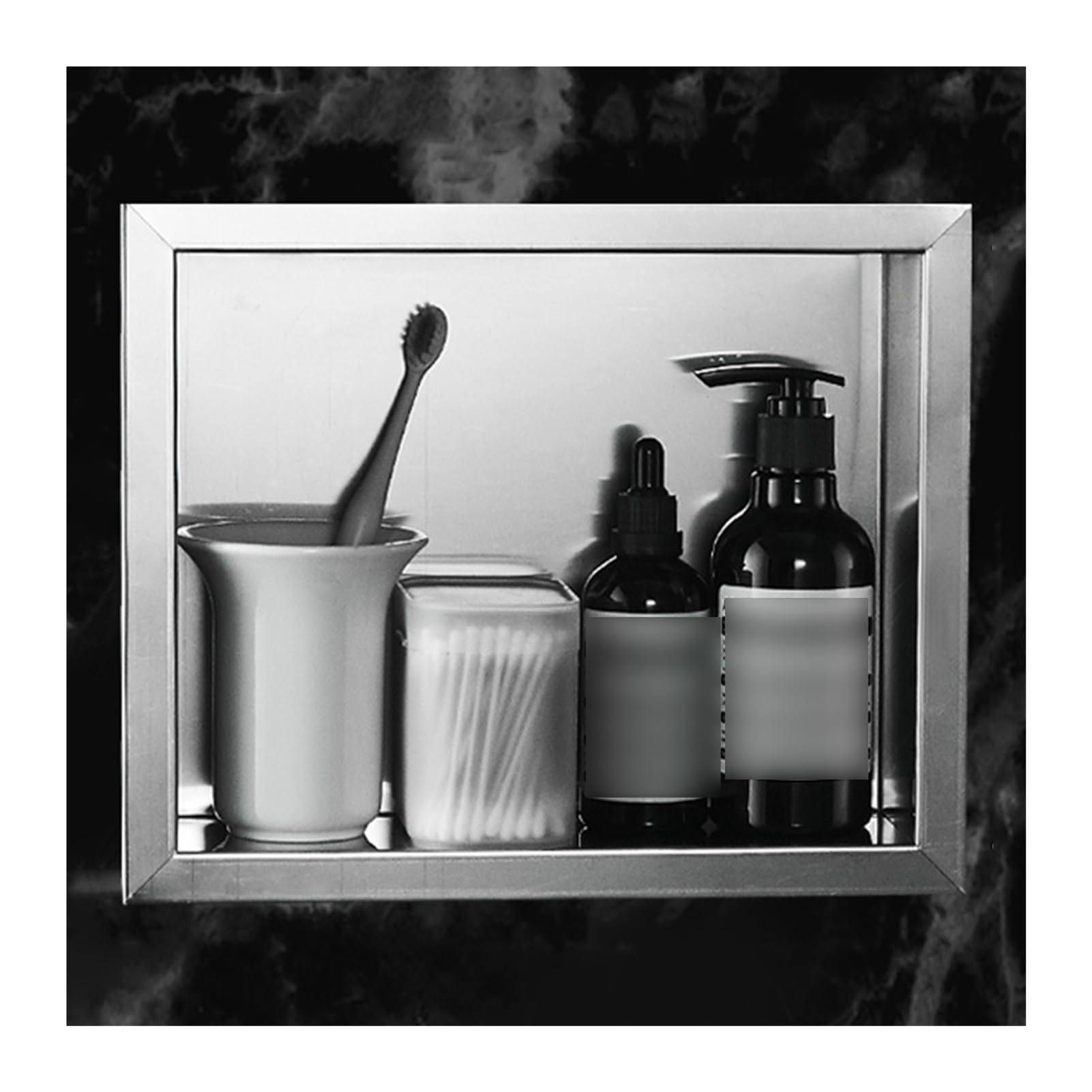 QUSYZD 304 Stainless Steel Shower Niche, Waterproof Recessed Alcove Shelf for Wet Room, Leak-Proof Bathroom Storage for Shampoo & Toiletries - Silver, 23.5x8 inch,Silver-21.5x8x23.5CM