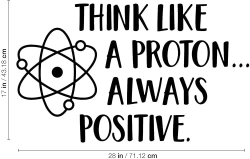 Miniatura 2 de Calcomanía de vinilo para pared, piensa como un protón siempre positivo  17 x 28 pulgadas  Maravillosa cita inspiradora positiva para el hogar,