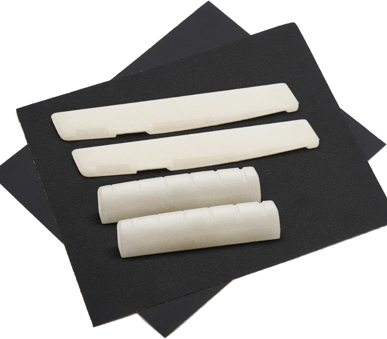 SAPHUE 6 String Acoustic Guitar Bone Bridge Saddle and Nut Made of Real Bone Pack of 2 Sets 4pcs(2 set Acousitc Bone Saddle and Nut)
