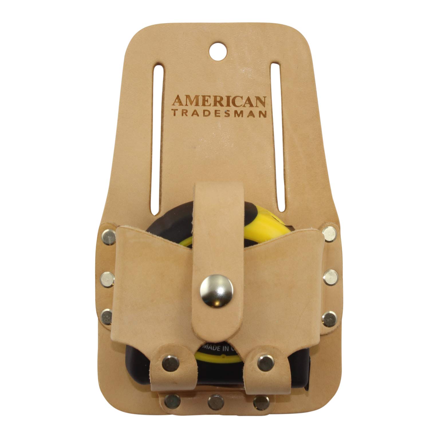 American Tradesman 855 - Extra Wide Leather Tape Measure Holder Tool Pouch
