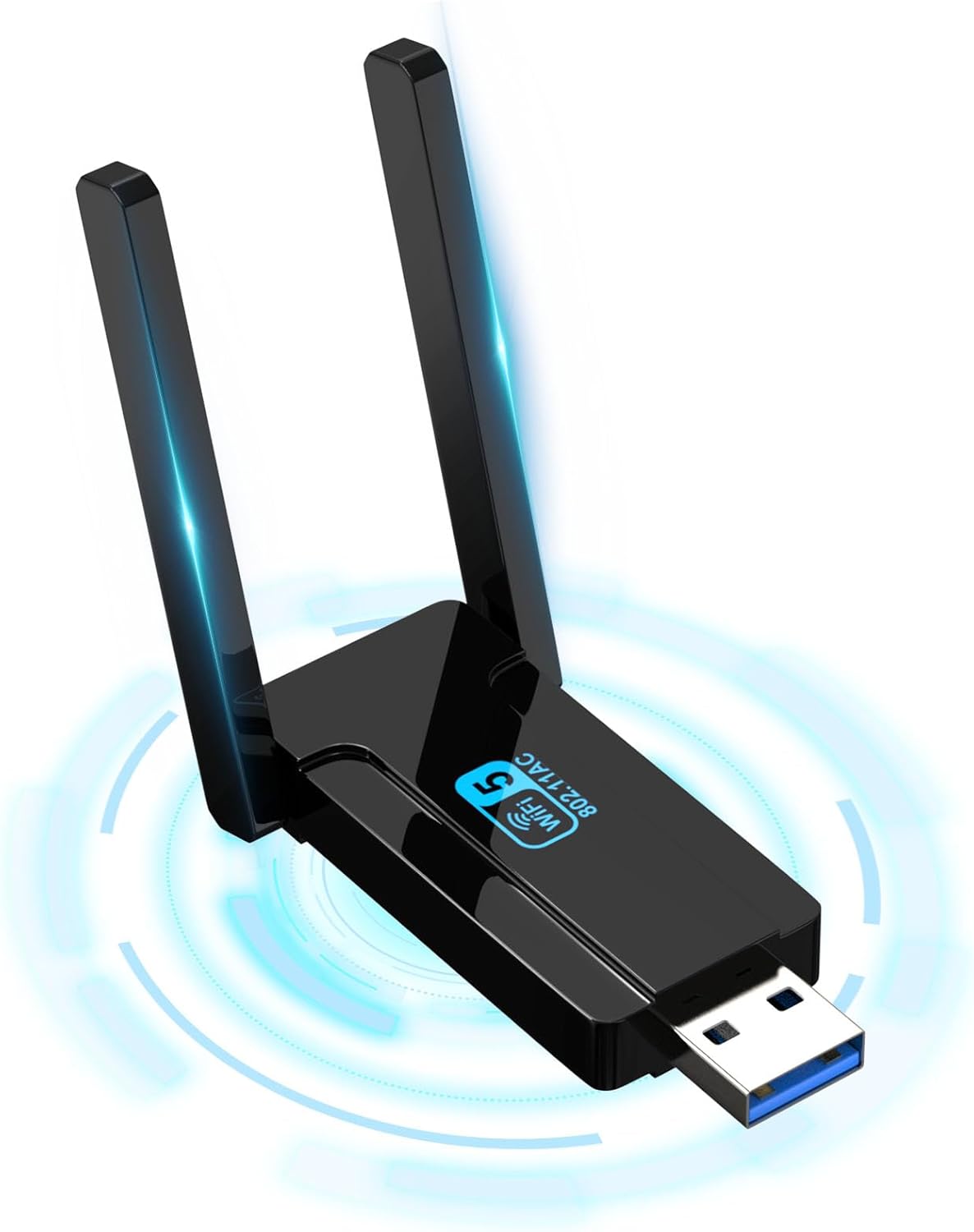 RUIZHI USB 3.0 Wifi Adapter, 1300Mbps Wifi Dongle 5dBi Dual Band 5.8G/2