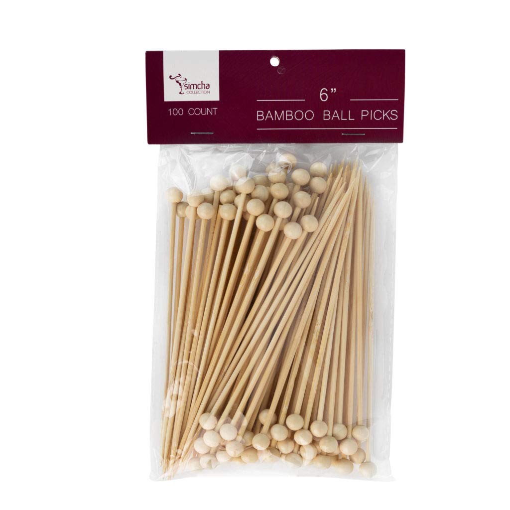 Bamboo Picks - 6" | Simcha Collection | Ball End | 100 Pcs.