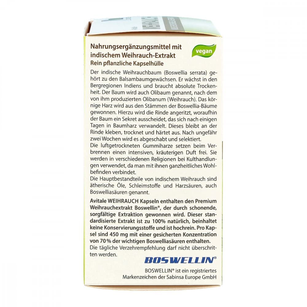 Weihrauch 450 mg Boswellia Serrata Kapseln 120 stk