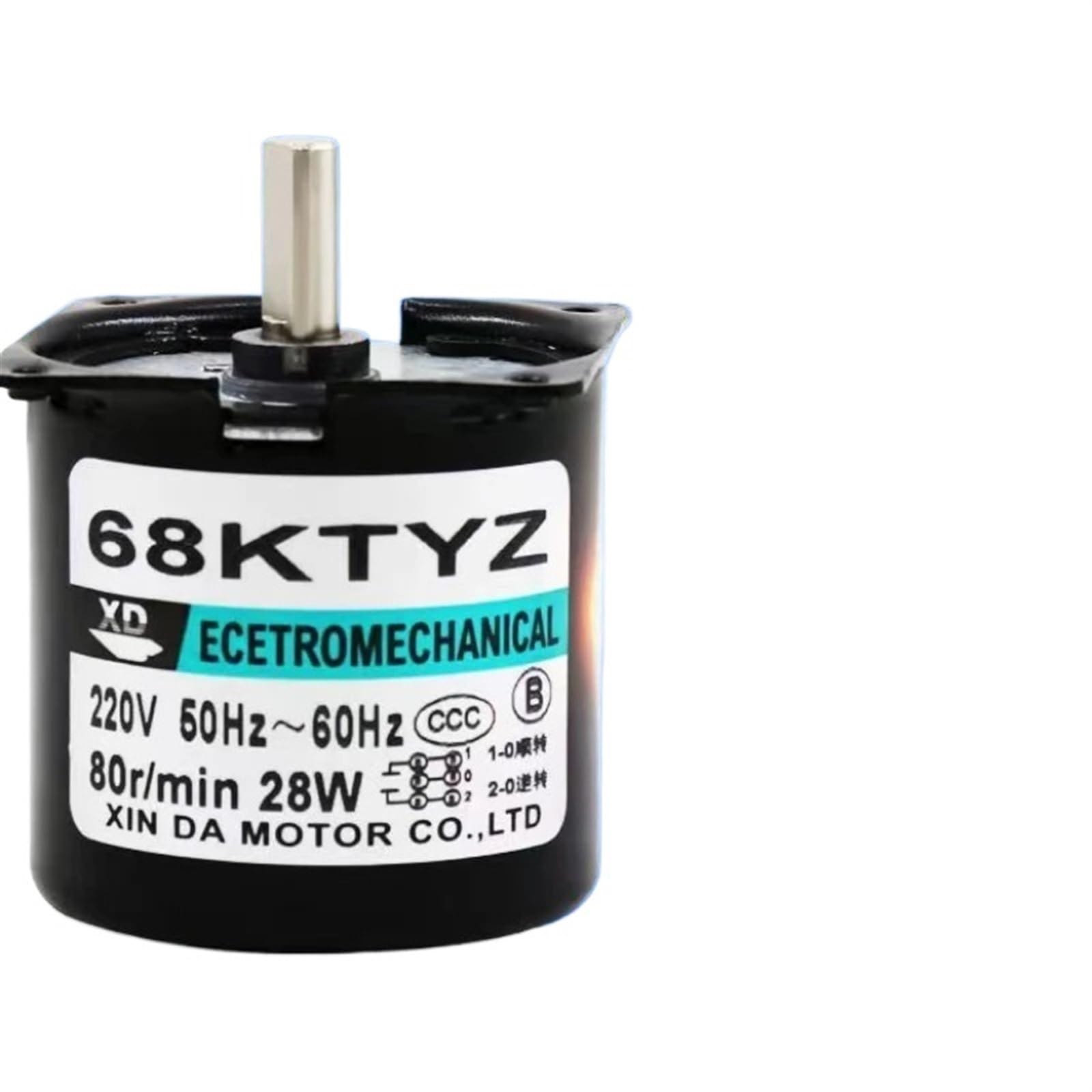 High 100KG 28W AC 220V Permanent Magnet Motor 220V 68KTYZ CW/CCW Metal Geared Slow Speed Motor 2.5 To 110RPM(60RPM)