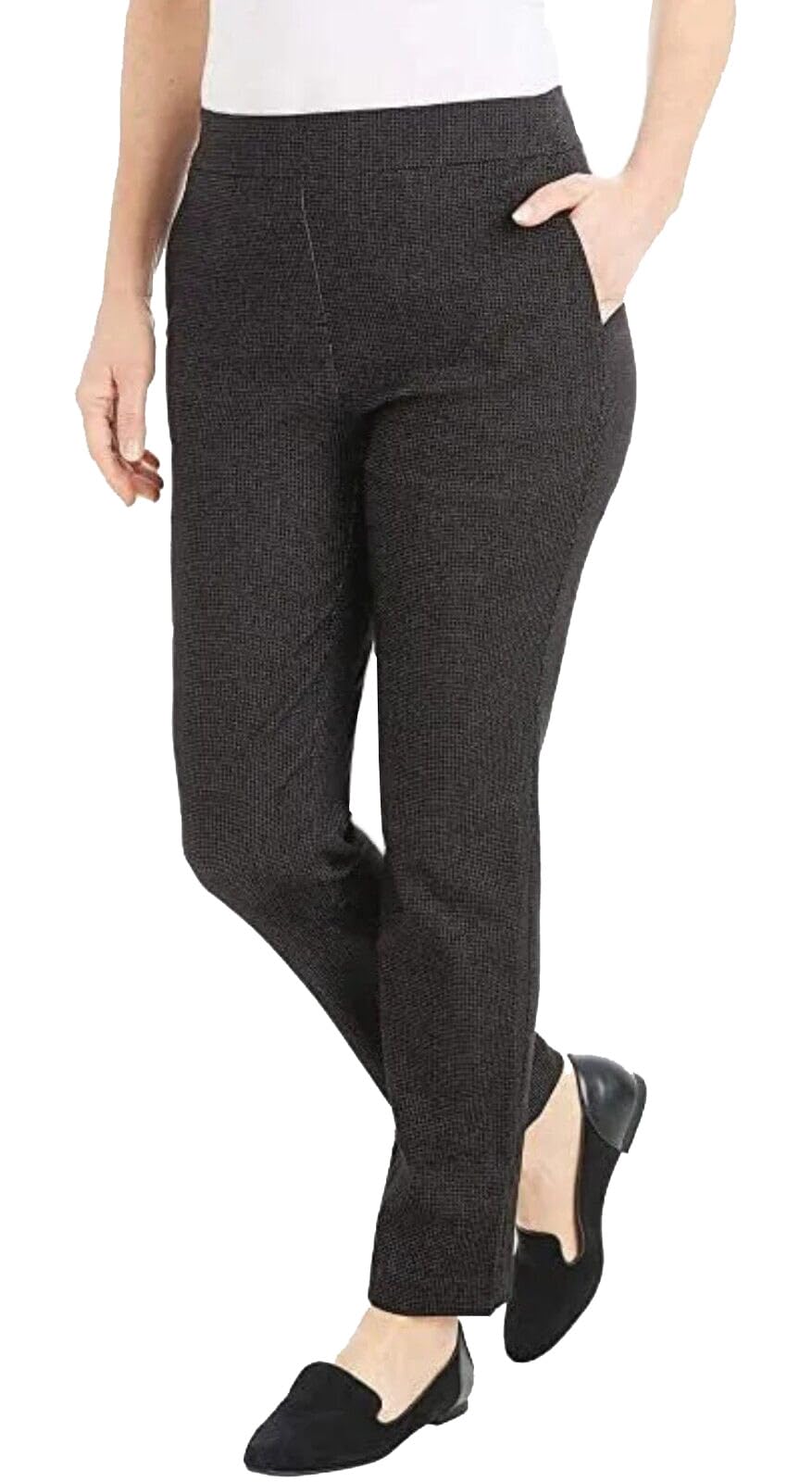 DaliaWomen's Pull-On Ponte Pant with Built-in Tummy Control Panel