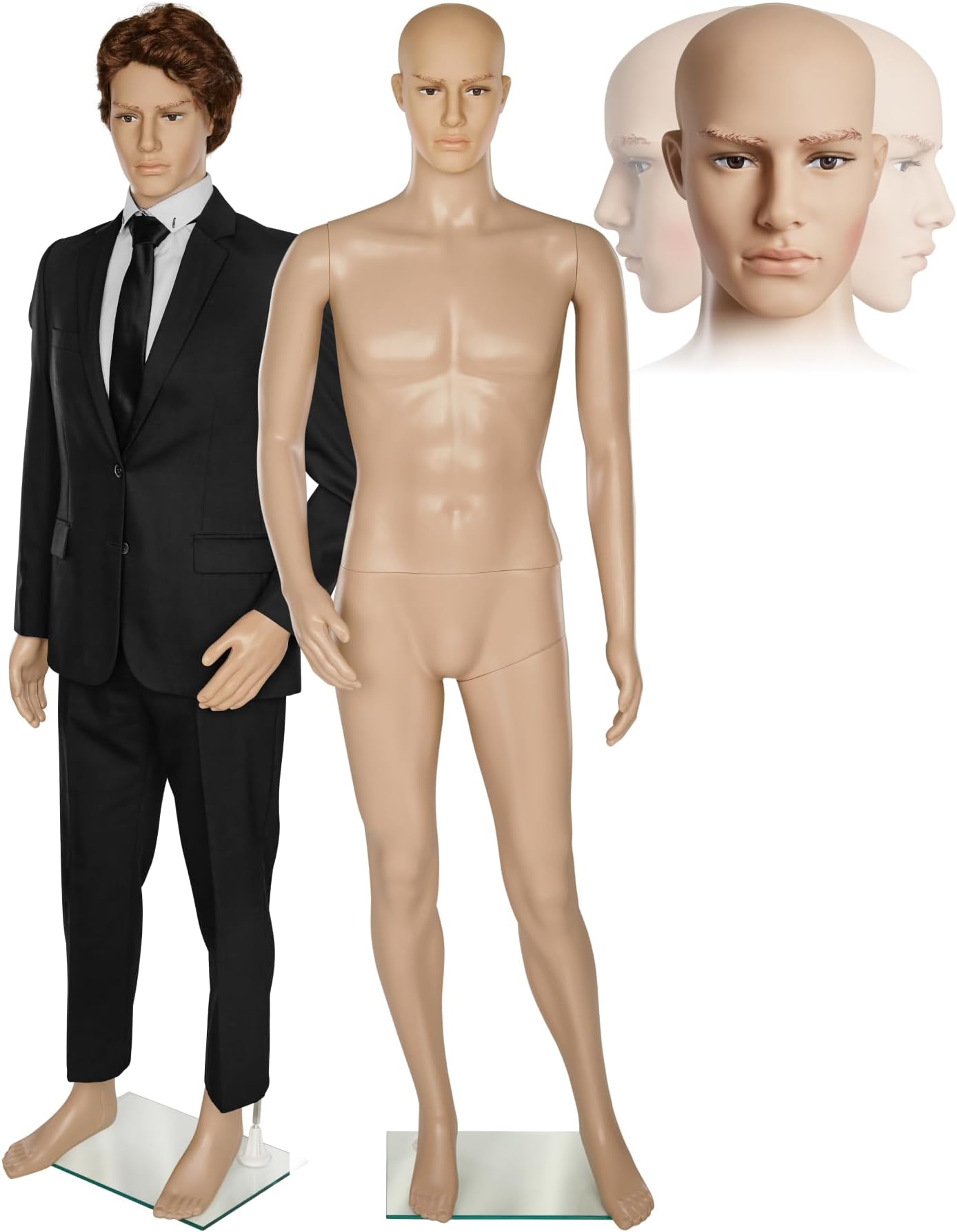 Eurohandisplay MC-1W Mannequin De Vitrine Pour Homme, Mat, Sans Visage