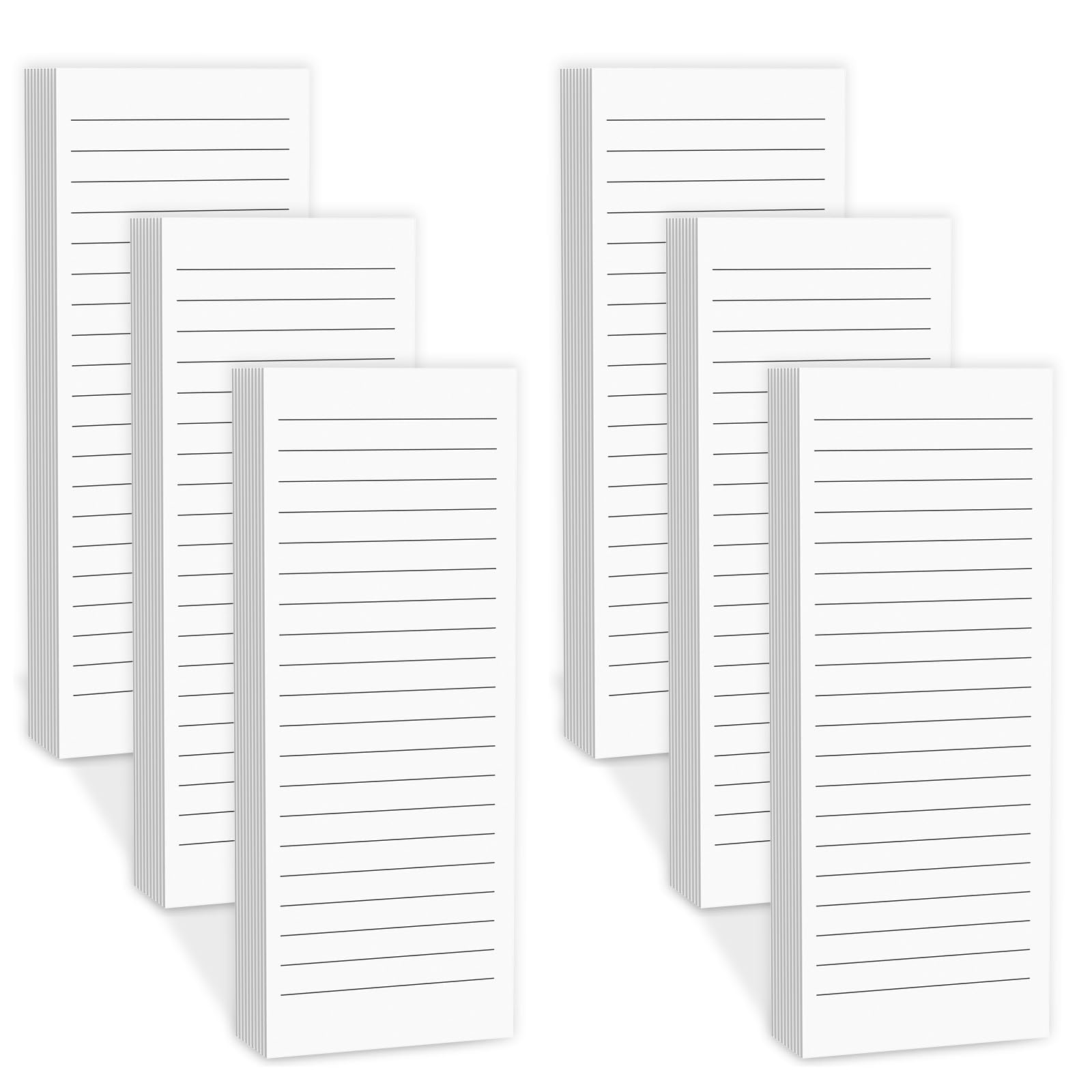 Magnetic Notepads Note Pads for Fridge with Full Magnet Back, 180 Sheets White Lined Refrigerator Notepad, 30 Sheets Per Pad for Grocery List, Shopping List, Office, Home, To-Do Lists & Memos