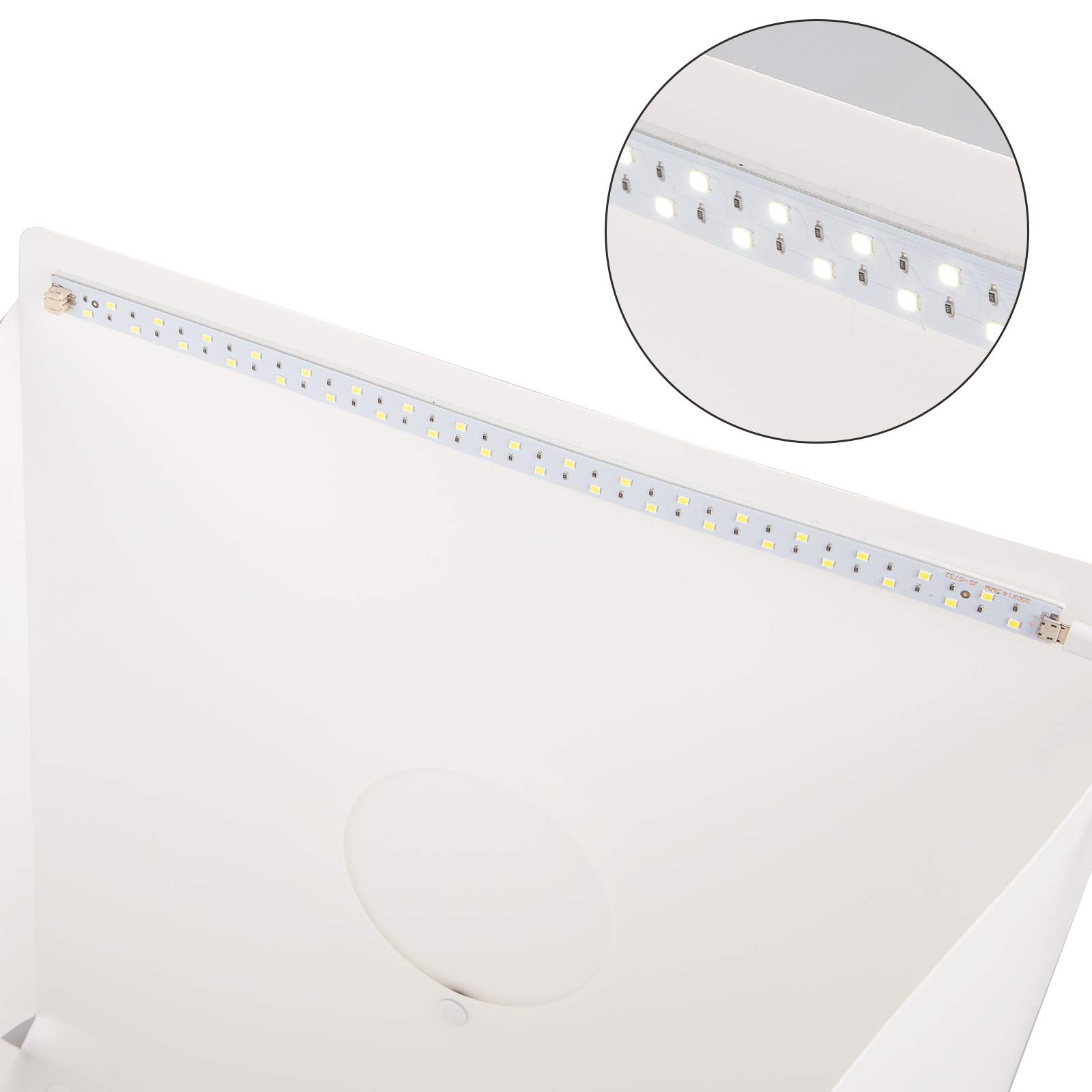 Mini Studio Photo Boîte à Lumière LED Lightbox Cube Lumineux 40x40cm Tente de Shooting Pliant Portable avec Fond Noir/Blanc pour Bijoux, Jouets, Montres Photographie etc